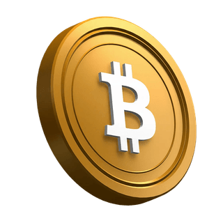 Νόμισμα Bitcoin (BTC) σε κεκλιμένη θέση μέσα στον σχεδιασμό της κεντρικής ενότητας